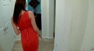 Sweet brunette Jasmine Delatori strips in bathroom to expose even sweeter ass on chickinfo.com