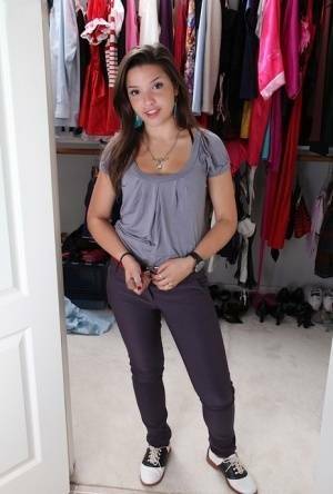 Sweet teenage amateur undressing and spreading her legs in changing room on chickinfo.com