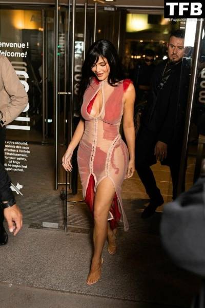 Kylie Jenner is Ravishing in Red Leaving Dinner at 1CChez Loulou 1D During PFW on chickinfo.com