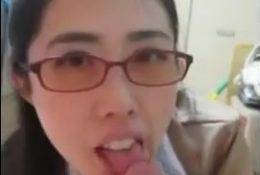 Brunette Asian Student gives Perfect Blowjob on chickinfo.com