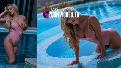 Amanda Paris nude photoshoot in the pool onlyfans leaked on chickinfo.com