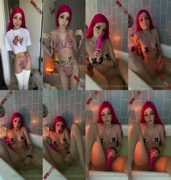 Baby Fooji - nude pussy masturbation in a bathtub on chickinfo.com