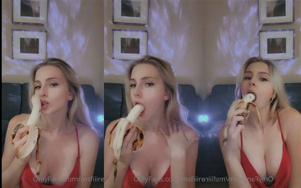 MsFiiire Nude Banana Blowjob Video on chickinfo.com