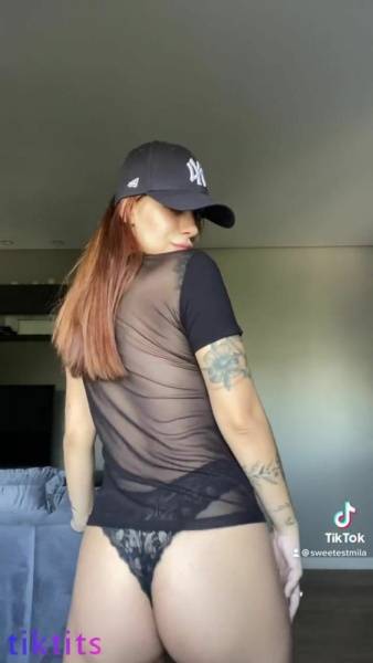 Babe dancing to fun music for TikTok sexy dancing ass and shaking boobs on chickinfo.com