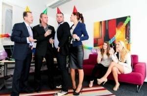 Birthday celebrations get out of hand when group sex fucking breaks out on chickinfo.com