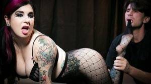 Tattooed slut in ripped pantyhose gives head and enjoys hard anal drilling on chickinfo.com