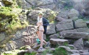 Blonde amateur Barby Slut sucks on a cock after a day of rock climbing on chickinfo.com