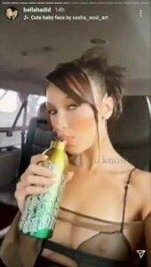 Tiktok Porn Bella Hadid see thru top on chickinfo.com