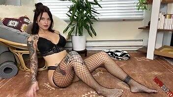 Octavia May Teasing in all black & fishnets with dark lipstick onlyfans porn videos on chickinfo.com