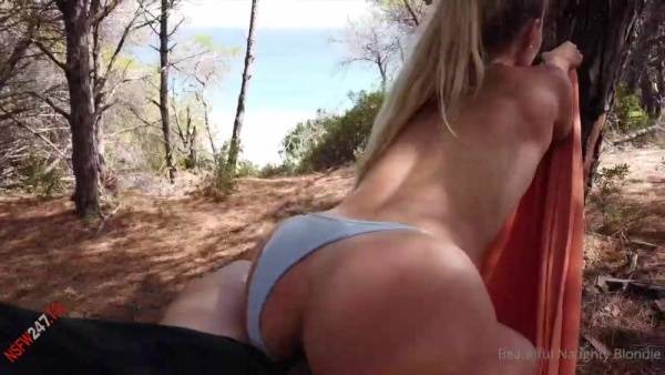 BeautifulNaughtyBlondie gets fucked in the forest porn videos on chickinfo.com