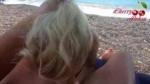 Tiktok porn Hot Blonde Public Blowjob On The Beach Cum In Mouth on chickinfo.com