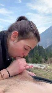 Tiktok porn Beautiful outdoor blowjob with cum in mouth on chickinfo.com