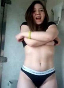 Teen get naughty on a trains public toilet on chickinfo.com