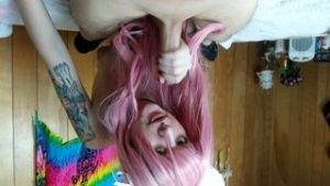 Pink Haired Kitten Gives Messy Blowjob on chickinfo.com