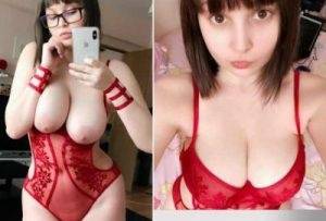 Delphine Hidori Rose Nude Red Lacy Lingerie Photos on chickinfo.com