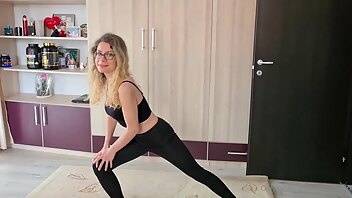 Mirunafitgirl me as a fitness girl doing some streching exercise onlyfans leaked video on chickinfo.com