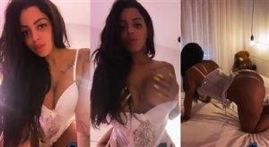 Stephanie Silveira Nude White Lingerie Teasing Video Leaked on chickinfo.com