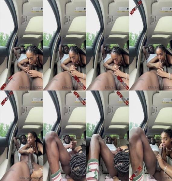 Bria Backwoods - Outside giving blowjob to a bbc in car on chickinfo.com