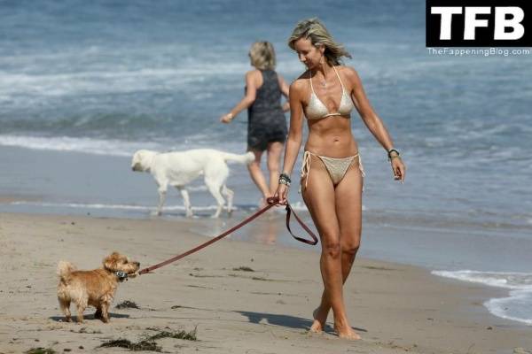 Lady Victoria Hervey Takes Her Norfolk Terrier D 19Artagnan For Beach Stroll in Malibu on chickinfo.com