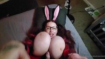 Malmonroe aka Mal Monroe bunny ears POV tittyfuck on chickinfo.com