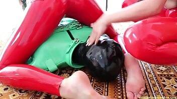 Evilwoman red latex facesitting and bare feet worsh onlyfans leaked video on chickinfo.com