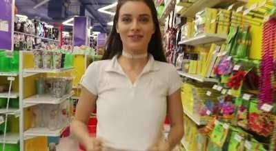 Lana Rhoades at the dollar store on chickinfo.com