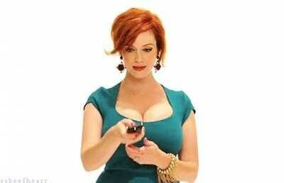 Christina Hendricks enjoying her vibrating panties on chickinfo.com