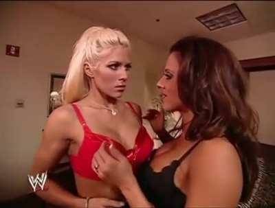 When this segment of Torrie Wilson making out with Dawn Marie I lost it on chickinfo.com