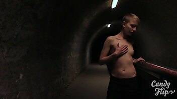 Candy flip showing titties in a tunnel at night xxx video on chickinfo.com