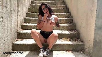 Madymonroe fingers herself public park until she squirts outside free porn videos on chickinfo.com