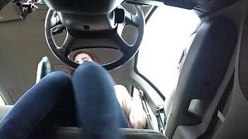 FreckledRED public squirting with cucumber a car xxx premium porn videos on chickinfo.com