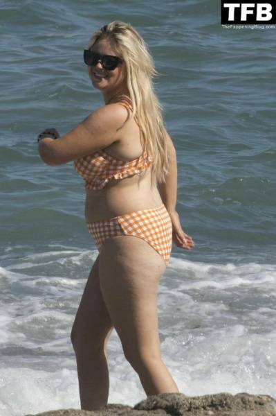 Emily Atack is Seen Having Fun by the Sea and Doing a Shoot on Holiday in Spain - Spain on chickinfo.com