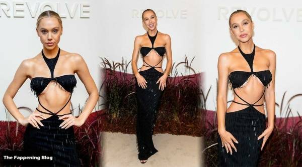 Alexis Ren Displays Her Sexy Tits & Waist at the Revolve Event in Manhattan on chickinfo.com