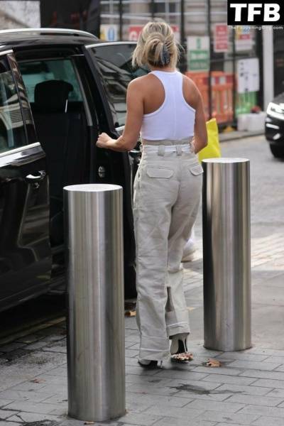 Ashley Roberts Leaves Little to the Imagination Stepping Out From Heart Radio Braless on chickinfo.com