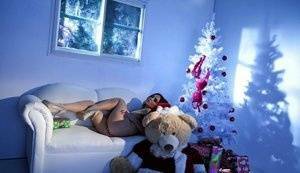 Hot girl Natasha Nice masturbates with a vibrator while alone at Christmas on chickinfo.com