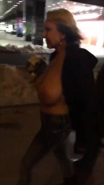 Naughty Alysha public street boobs flashing on snapchat premium xxx porn videos on chickinfo.com