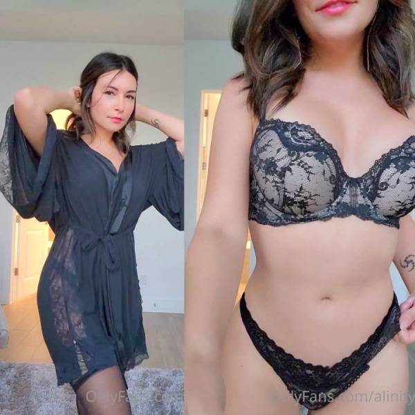 Alinity Black Lace Robe Strip Tease Onlyfans Video Leaked on chickinfo.com