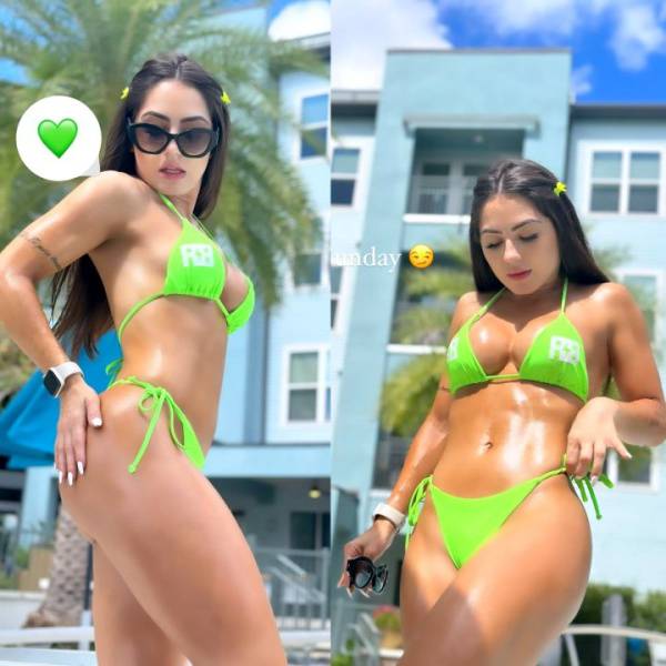 Giovanna Eburneo Green Bikini Posing Video Leaked - Brazil on chickinfo.com