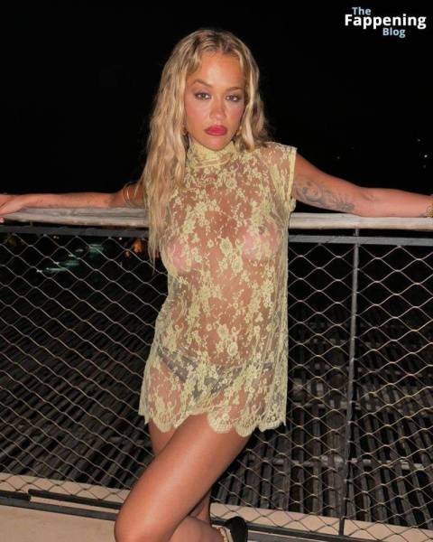 Rita Ora Shows Off Her Nude Boobs While Posing in a Sheer Dress (2 Photos) on chickinfo.com